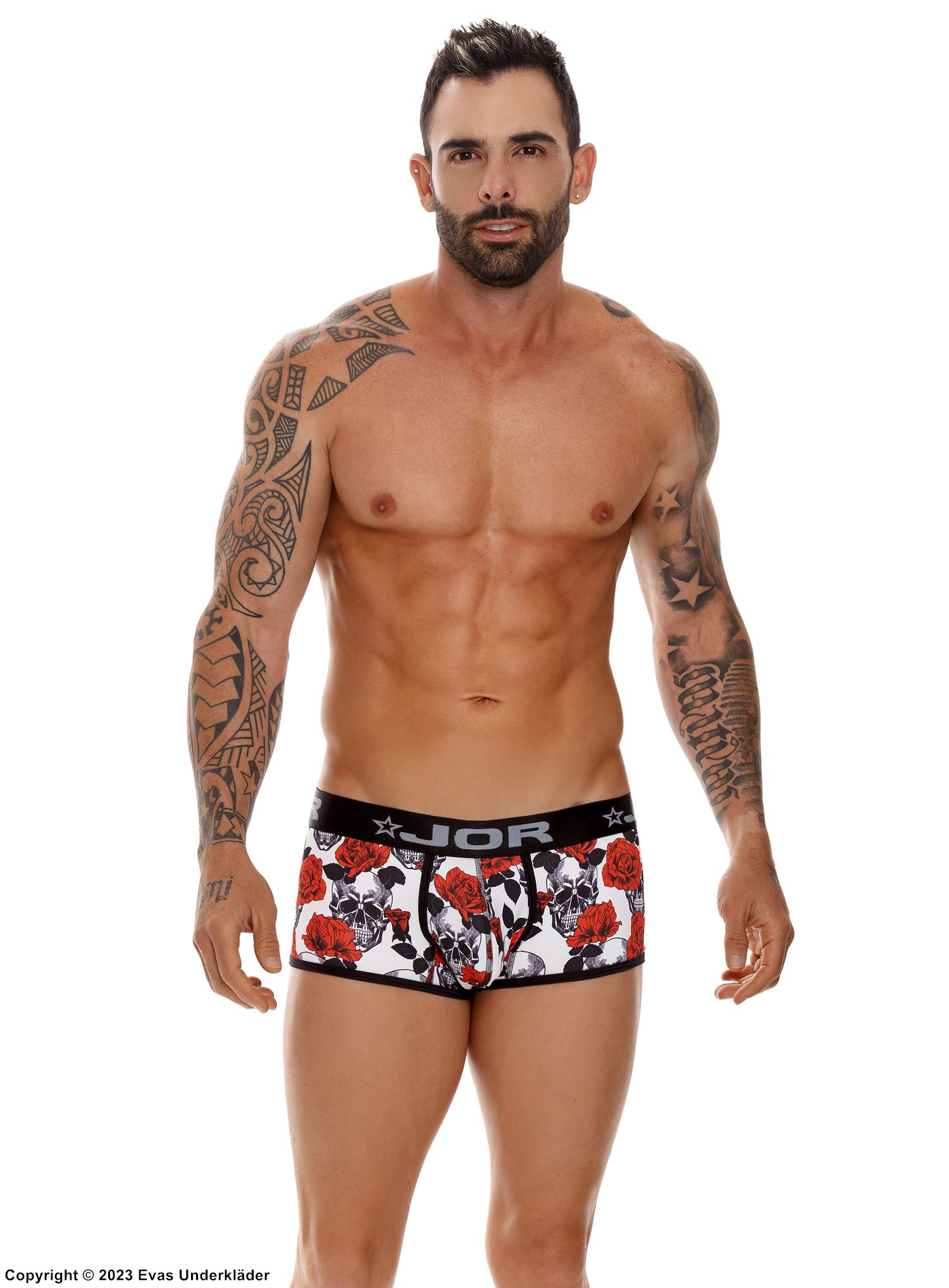 Boxershorts für Herren, Rosen, Totenköpfen, Sterne